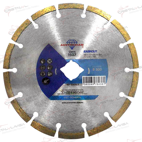 1507 DISCO DIAM SEGM U/GRAL 7X7/8''(7) EASYCUT AUSTROMEX    Empaque de 1