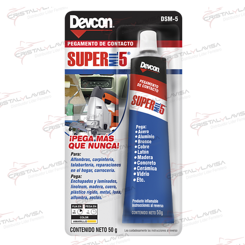 DSM-5 ADHESIVO SUPER MIL 5 BLISTER 50GR DEVCON ITW           Empaque de 20