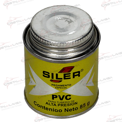 PVC085 ADHESIVO PVC P/TUBERIA 85 GR BOTE AMARILLO SILER       Empaque de 5