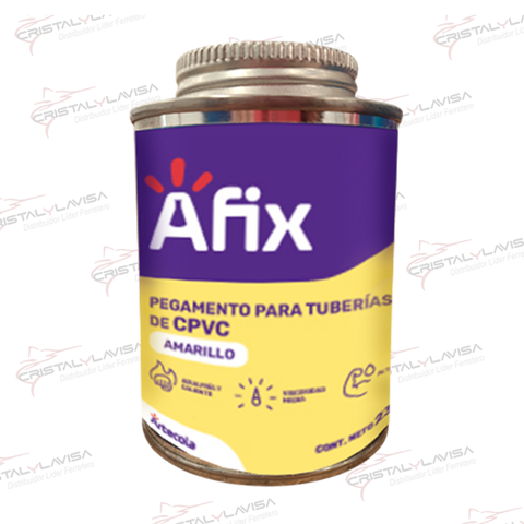 5400038 ADHESIVO CPVC P/TUBERIA 236ML AMARILLO AFIX            Empaque de 5