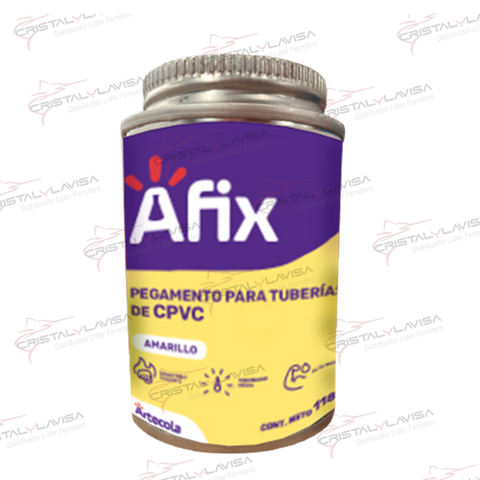 5400037 ADHESIVO CPVC P/TUBERIA 118ML AMARILLO AFIX            Empaque de 6