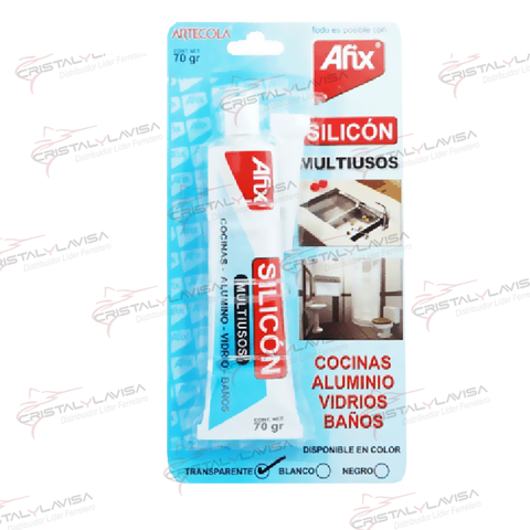 5600016-AFI SILICON MULTIUSOS TRANSPARENTE 70GR AFIX               Empaque de 6