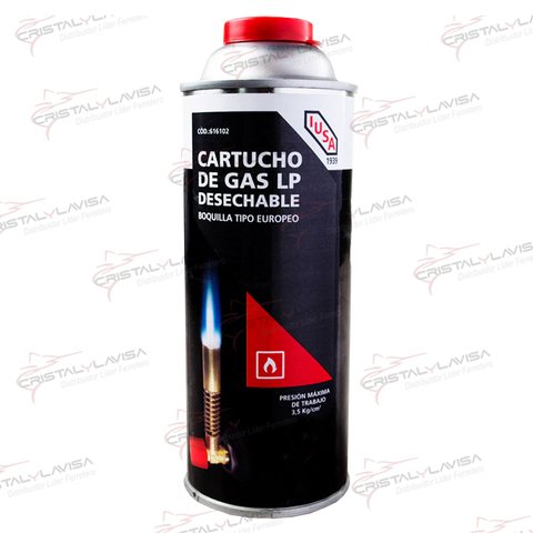 616103 CILINDRO DESECHABLE GAS 275GRS/450ML T. EURO IUSA      Empaque de 6