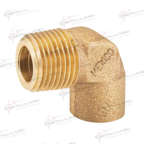 619041 CODO ROSCA EXT. 90 LATON 13MM 1/2" IUSA                Empaque de 6