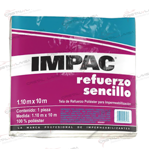 PXUNBRBL101 MALLA P/IMPER REFUERZO SENCILLO 1.10MX10M IMPAC        Empaque de 5