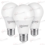 F3P10109 PACK C/3 FOCOS LED TIPO BOMBILLA 9W LUZ FRIA IGOTO     Empaque de 6