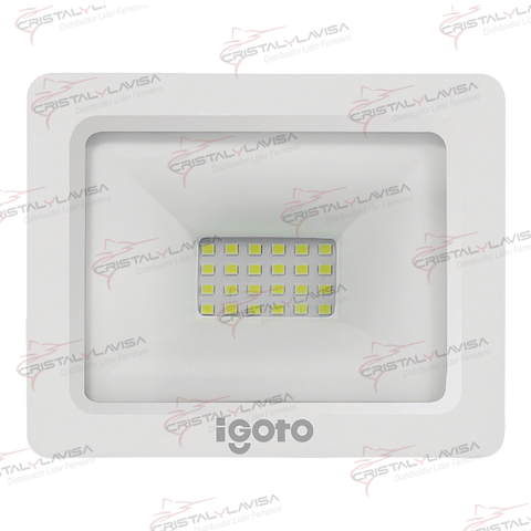 REF 3020 REFLECTOR LED BLANCO 20 W LUZ FRIA IGOTO               Empaque de 5