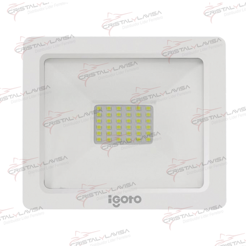 REF3030 REFLECTOR LED BLANCO 30 W LUZ FRIA IGOTO               Empaque de 4