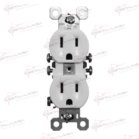 3232-W TOMA CORRIENTE PASS&SEYM.DUPLEX 2P+T BLANCO BTICINO    Empaque de 20