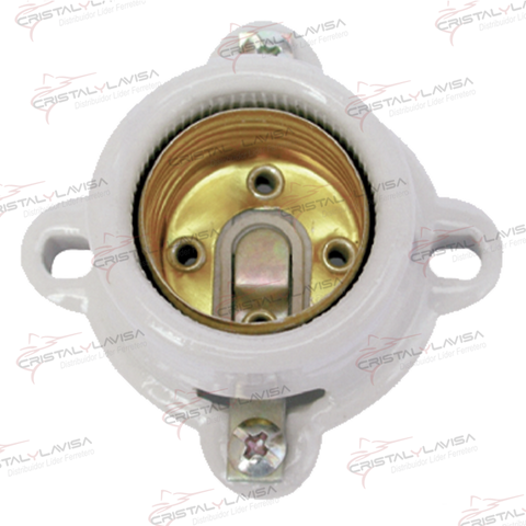 92-8366 SOCKET PORCELANA CUADRADO LATON YEI                    Empaque de 50