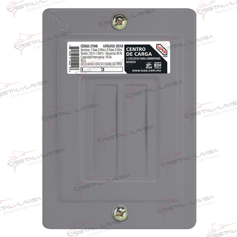 217946 CENTRO DE CARGA AE3021LB 2 ELEM SOBREP BIFASI IUSA     Empaque de 5