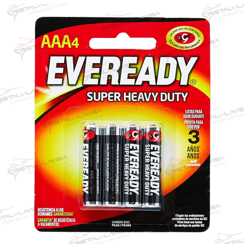 1212BP-4 PILA CARBONZINC AAA C/4 EVEREADY                       Empaque de 6