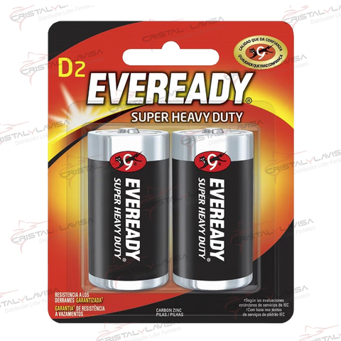 1250-2 PILA CARBONZINC D C/2 EVEREADY                         Empaque de 6