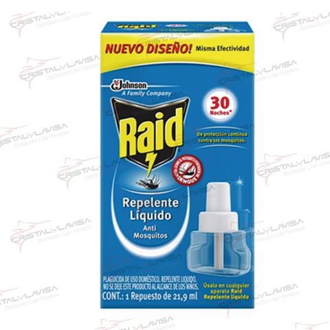 1032901660 INSECTICIDA RAID LIQUIDO REPUESTO 21.9ML JOHNSON       Empaque de 5