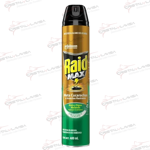 1032906573 INSECTICIDA RAID MAX EUCALIPTO 400ML JOHNSON           Empaque de 5