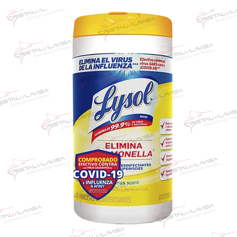 1035000706 TOALLITAS DESINFECTANTES LYSOL CITRUS C/72 PZ RECKITT  Empaque de 5