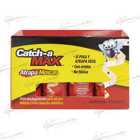 TRAMPA C/PEGAMENTO P/MOSCA C/4 CATCH-A MAX CATCH-A     Empaque de 20