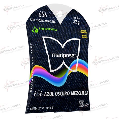 COL656 COLORANTE MARIPOSA CRISTALES AZUL MEZCL. OBSC COLORIM  Empaque de 20