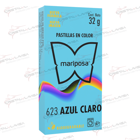 623 COLORANTE MARIPOSA PASTILLA AZUL CLARO COLORIM         Empaque de 20