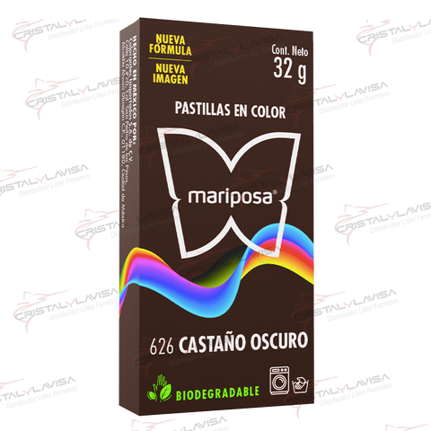 626 COLORANTE MARIPOSA PASTILLA CASTANO OBSCURO COLORIM    Empaque de 20