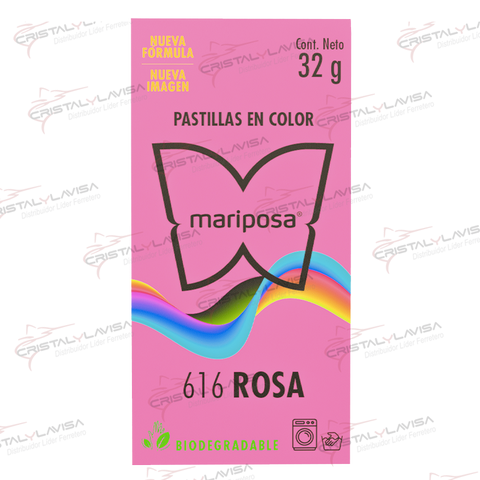 COL616 COLORANTE MARIPOSA PASTILLA ROSA COLORIM               Empaque de 20