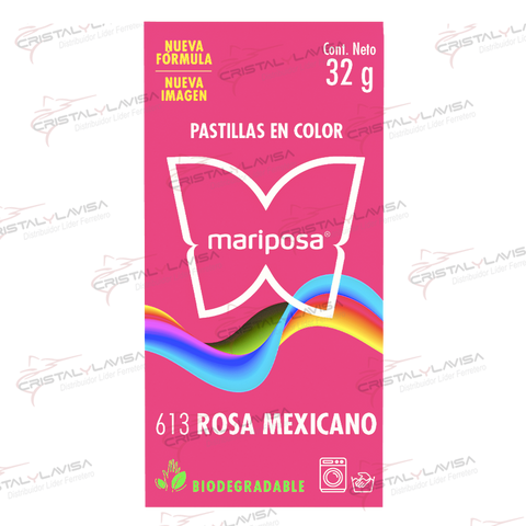 COL613 COLORANTE MARIPOSA PASTILLA ROSA MEXICANO COLORIM      Empaque de 20