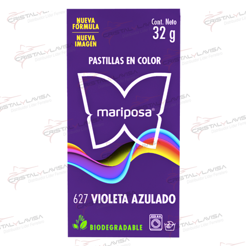 627 COLORANTE MARIPOSA PASTILLA VIOLETA AZULADO COLORIM    Empaque de 20