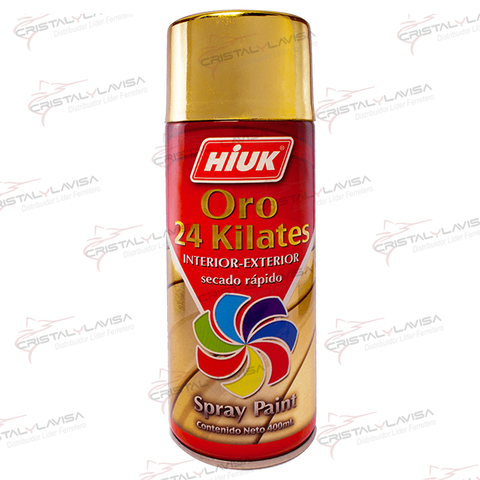 136 PINTURA SP. BRILLO DE ORO 24 KT HIUK                   Empaque de 5