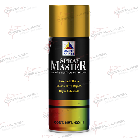 MAS822 PINTURA SP. AMARILLO CROMO BRILLANTE 400ML MASTER      Empaque de 6