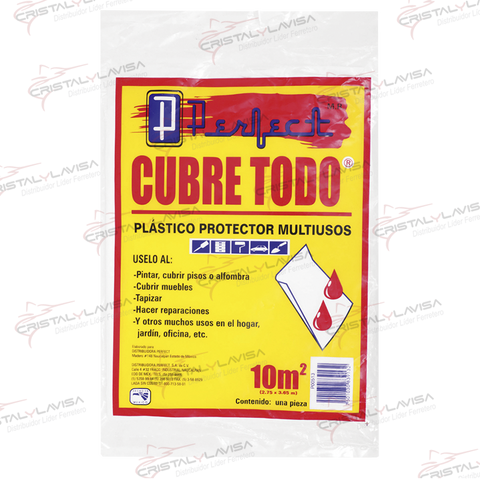 P00585 CUBRE TODO PLASTICO LIGERO 10 MT2 PERFECT              Empaque de 20